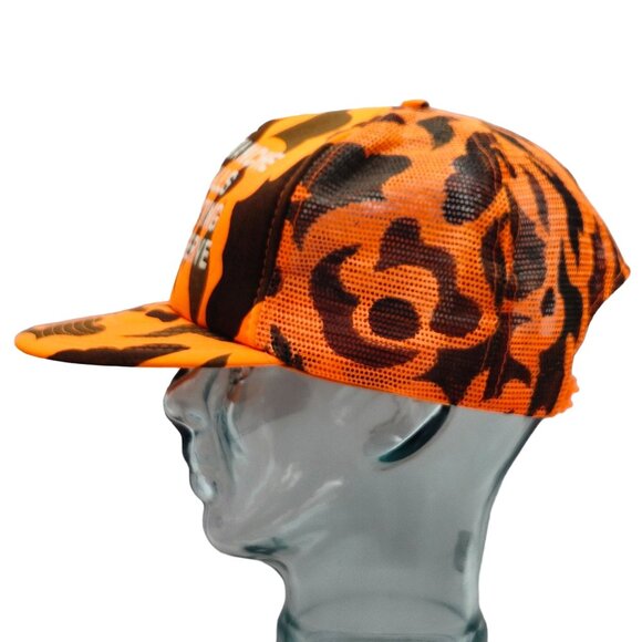 Camanche Hills Hunting Preserve Orange Camo Snapback Trucker Hat Drystone - Picture 5 of 11